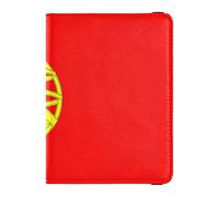 Portefeuille de voyage en cuir à motif drapeau du Portugal avec fente pour carte de vaccination, couverture de passeport avec blocage RFID pour voyage essentiel imperméable