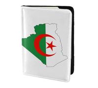 Portefeuille de voyage en cuir avec carte de l'Algérie pour homme et femme, noir, One Size