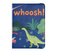 Portefeuille de voyage en cuir avec fente pour carte de vaccination avec blocage RFID pour homme et femme - Étanche, Dinosaure Volcan Kids Art, 1 size, Moderne