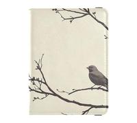 Portefeuille de voyage en cuir avec motif brindilles et oiseaux - Grande capacité - Organisateur de voyage pour femme