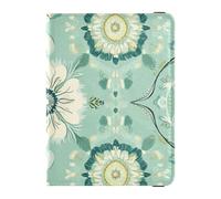 Portefeuille de voyage en cuir avec motif mandala et fleurs bohémiennes avec fente pour carte de vaccination - Étui étanche, Motif mandala de fleurs bohèmes, 1 size