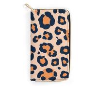 Portefeuille de voyage en cuir grande capacité pour adulte, imprimé léopard et guépard aquarelle, résistant à l'eau, multi-emplacements pour cartes, portefeuille portable pour les essentiels de voyage