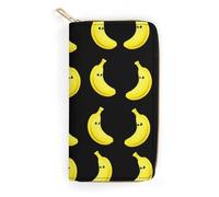 Portefeuille de voyage en cuir grande capacité pour adulte, motif banane triste amusante, résistant à l'eau, plusieurs emplacements pour cartes, portefeuille portable pour les essentiels de voyage et