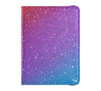 Portefeuille de voyage en cuir pour passeport et carte de vaccination avec fente pour carte de vaccination - Étui portefeuille pour homme et femme - Étanche, Paillettes dégradées arc-en-ciel, 1 size