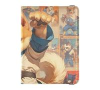 Portefeuille de voyage en cuir pour passeport et carte de vaccination avec fente pour carte de vaccination - Étui portefeuille pour voyage essentiel et étanche, Impression d'art de karaté chien, 1