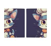 Portefeuille de voyage en cuir PU pour passeport Motif gouttes de rosée sur fleurs, Porter un chapeau de chef, 20.3x13.8cm