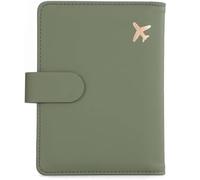 Portefeuille de voyage en cuir véritable avec blocage RFID, étui de passeport étanche avec porte-stylo pour homme et femme, Vert, 4.7 x 0.7 x 5.7 in, Décontracté