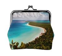 Portefeuille de voyage minimaliste avec impression île de Cuba, petite pochette de rangement pour randonnées et excursions en plein air, Noir , Taille unique, Pochette à monnaie
