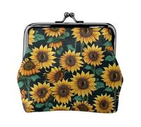 Portefeuille de voyage minimaliste avec impression tournesol, petite pochette de rangement pour randonnées et excursions en plein air, Noir , Taille unique, Pochette à monnaie