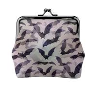 Portefeuille de voyage minimaliste imprimé chauve-souris d'Halloween, petite pochette de rangement pour randonnées et excursions en plein air, Noir , Taille unique, Pochette à monnaie