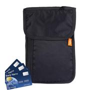 Portefeuille de Voyage | Poche pour Documents de Voyage Autour du Cou, Organiseur de Passeport antivol étanche pour téléphone Portable pour Les Voyages et Les trajets, Noir, Voir