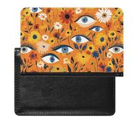 Portefeuille de voyage sécurisé avec fleurs jaunes en cuir synthétique pour cartes de crédit et passeport pour homme et femme, blanc, taille unique, moderne, blanc, Taille unique, Moderne