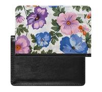 Portefeuille de voyage sécurisé en cuir synthétique avec imprimé floral orange pour cartes de crédit pour homme et femme, blanc, taille unique, moderne, blanc, Taille unique, Moderne