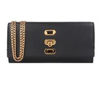 Portefeuille d'embrayage en cuir noir FOSSIL Penrose 20 cm - Rabat souple