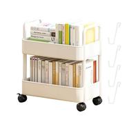 Portefeuille d'étagère de rangement mobile : organisateur de livres à enrouler, support de collations utilitaires | Unité de meubles d'affichage à deux niveaux, étagères