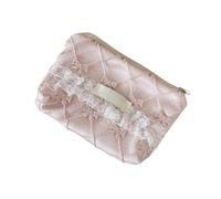 Portefeuille Élégant Bordé De Dentelle Florale Petit De Rangement en Polyester Fourre-Tout Portable Élégant pour Accessoires De Pièces De Monnaie Accessoire De Voyage Lavable