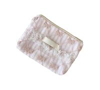 Portefeuille Élégant Garni De Dentelle Florale Petit Rangement en Polyester Fourre-Tout Portable Élégant pour Accessoires Pièces Monnaie Portefeuille en Tissu Polyester
