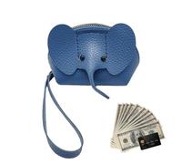 Portefeuille éléphant pour fille - 12 x 8 x 6 cm PU porte-cartes zippé, mini organiseur de trésorerie animal mignon, sac à main de poche | Idéal pour transporter des cartes, de l'argent liquide, des