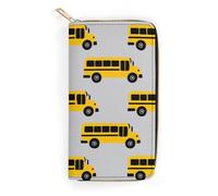 Portefeuille en cuir à fermeture éclair lisse, résistant à l'eau et de grande capacité, idéal pour les transports scolaires et les femmes. Un accessoire pratique et portable pour un usage quotidien.