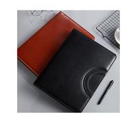 Portefeuille En Cuir Avec Fermeture ¿¿Clair Pour Femme/Homme, Porte-Documents D'affaires Avec Poign¿¿E, Dossier De Bloc-Notes De Conf¿¿Rence Noir