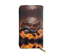 Portefeuille en cuir avec fermeture éclair en forme de tortue de lave, 19 x 10,4 cm de long, plusieurs compartiments et grande capacité, un bon cadeau pour les amis