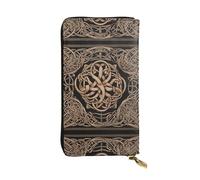 Portefeuille en cuir avec fermeture éclair Kate Knod, 19 x 10,4 cm de long, plusieurs compartiments et grande capacité, un bon cadeau pour les amis