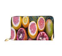 Portefeuille en cuir avec fermeture éclair pour homme et femme Motif bonhomme de neige, Tableau fruits, Leather wallet, Pochette à monnaie