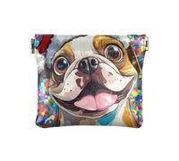 Portefeuille en cuir avec inscription Merry Christmas Funny Brown Bulldog Fashion Women - Fancy Makeup Bag Change Purse for Women monederos pequenos de Mujer