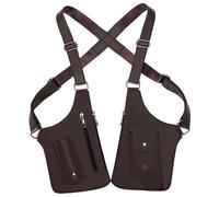 Portefeuille en Cuir avec Sangle cachée sous Les Bras, Accessoires Anti-Pickpocket réglables avec Double Sac pour Homme et Femme, Marron, Armure d'épaule cachée, antivol, Cuir