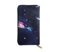 Portefeuille en cuir avec tournesols rétro pour homme et femme, grand portefeuille avec 12 emplacements pour cartes, portefeuille pour passeport, Univers Galaxie Espace, One Size