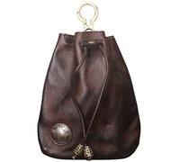 Portefeuille en cuir de vache, sac en cuir de vache - Petit portefeuille | Sac de rangement à cordon | Mini portefeuille multifonction pour homme et femme | Sac de rangement en cuir véritable, marron