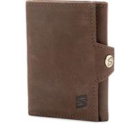 Portefeuille en Cuir de Vachette, SERASAR, W014, Marron, portecartes de crédit à deux volets avec protection RFID