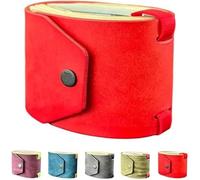 Portefeuille en cuir fait à la main avec accès rapide à l'argent - Bandes de sac à main pratiques avec fermoir magnétique - Porte-monnaie en cuir, Rouge, As shown, Minimaliste