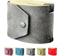 Portefeuille en cuir fait à la main avec accès rapide à l'argent - Bandes de sac à main pratiques avec fermoir magnétique - Porte-monnaie en cuir, gris, As shown, Minimaliste