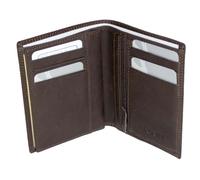 Portefeuille en cuir gras façon ""peau de pêche"" FRANCINEL petit format à 2 volets réf 47944 marron (2 couleurs disponible)