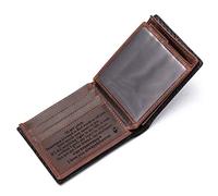 Portefeuille en Cuir gravé personnalisé pour père, Fils, Mari, Petit ami, Anniversaire, fête des pères, Saint-Valentin, Noël, Anniversaire de Mariage, Remise de diplôme, Mariage, Homme - Marron -