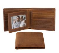 Portefeuille en cuir gravé pour homme - Idée cadeau pour mari, fils, papa, Noël, anniversaire, anniversaire de mariage, fête des pères, Dad-LetMeTell. (Marron) - Wallet-Dad-LetMeTell