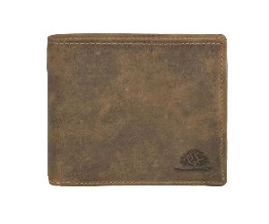 Portefeuille en cuir GreenBurry 12x10cm avec étui pour carte d'identité "Vintage" brun antique