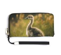Portefeuille en cuir imperméable avec fermeture éclair autour du sac à main Little Duck in the Field avec porte-cartes de crédit pour femme, style, 20 x 10,5 cm, Style :, 20.0*10.5cm