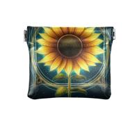 Portefeuille en cuir imperméable pour femme Motif tournesol fluo, Carte de tarot néon tournesol, 1 size, Impression artistique