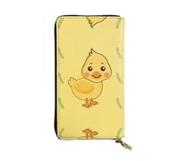 Portefeuille en cuir imprimé canard de dessin animé, 19,1 x 10,4 cm de long, porte-cartes de crédit, portefeuille de voyage portable