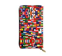 Portefeuille en cuir imprimé de la collection drapeau national, 19,1 x 10,4 cm de long, porte-cartes de crédit, portefeuille de voyage portable