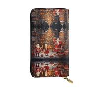 Portefeuille en cuir imprimé Merry Christmas Season, 19,1 x 10,4 cm de long, porte-cartes de crédit, portefeuille de voyage portable