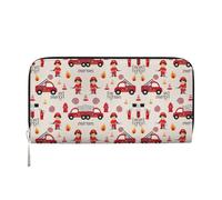 Portefeuille en cuir imprimé pompiers pour femmes, style décontracté et voyage, pour toutes les occasions, noir, One Size, Art