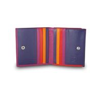 Portefeuille en cuir multicolore porte-cartes et monnaie de DUDU Fuchsia
