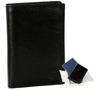 Portefeuille en cuir noir - Éléphant d'Or - N1282 - Homme - 4 volets - 14x10x2,5cm