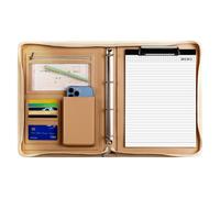 Portefeuille en cuir | organisateur de voyage pour tablette - Organisateur d'affaires avec bloc-notes A4, classeur, documents A4, bloc-notes légal pour hommes et femmes, marron,