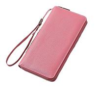 Portefeuille en cuir pour femme avec fermeture éclair autour du porte-carte de crédit, pochette de téléphone, portefeuille de voyage, porte-passeport, 1 pièce., Taille unique