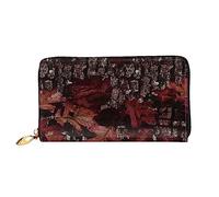 Portefeuille en cuir pour femme avec imprimé camouflage Tuff - Grande capacité - Porte-cartes avec plusieurs emplacements pour cartes - Long sac à main pour femme avec compartiment à fermeture éclair