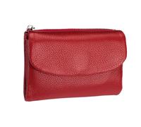 Portefeuille en cuir pour femme - Compact - En cuir de vachette souple - Petit sac à main élégant avec organiseur RFID spacieux - Rouge - Taille unique